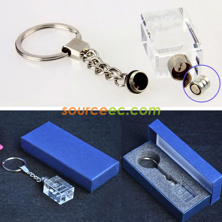 禮品訂造LED水晶彩印鎖匙扣紀念品