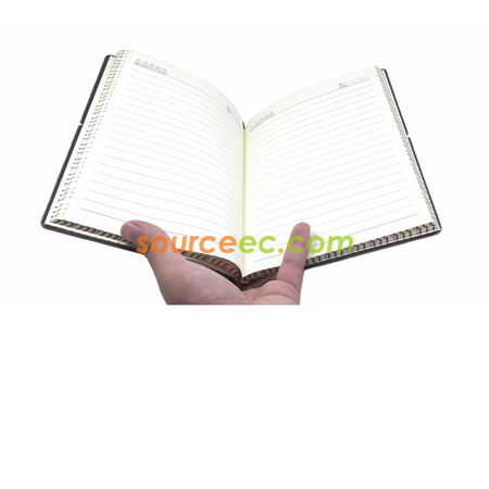 禮品訂造彩紋邊皮製筆記簿紀念品