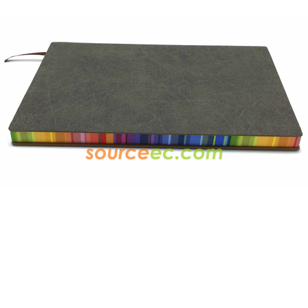 禮品訂造彩虹邊皮製筆記簿紀念品