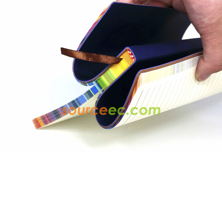 禮品訂造彩虹邊皮製筆記簿紀念品