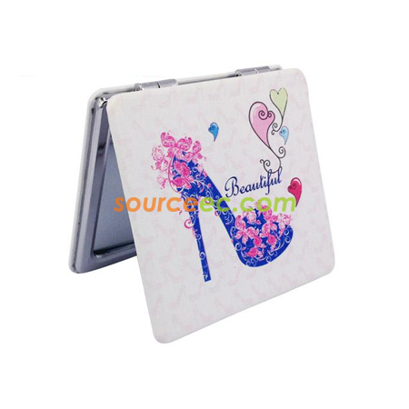 禮品訂造皮質彩印化妝鏡紀念品