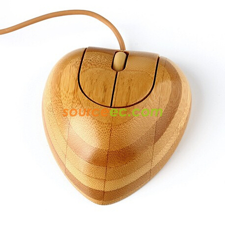 禮品訂造竹子心形有線滑鼠 紀念品