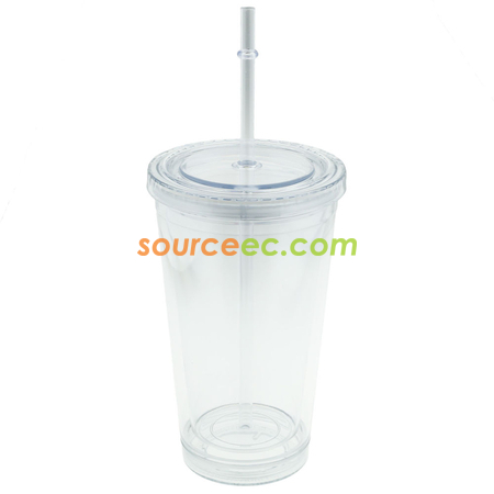 禮品訂造450ML塑料吸管攝紙杯紀念品