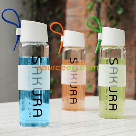 禮品訂造490ML時尚玻璃水樽紀念品