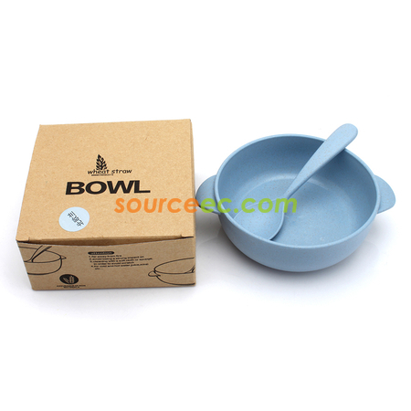 禮品訂造帶湯匙麥稈碗紀念品