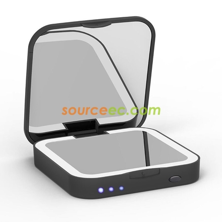 禮品訂造LED化妝鏡移動電源-方形紀念品