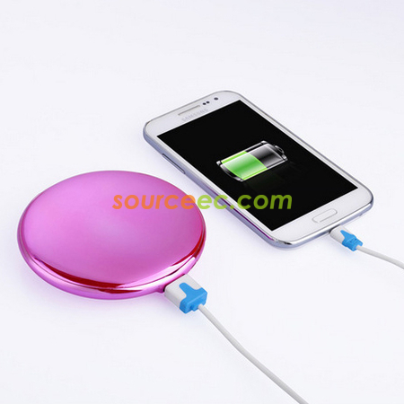 禮品訂造化妝鏡移動電源-圓形紀念品