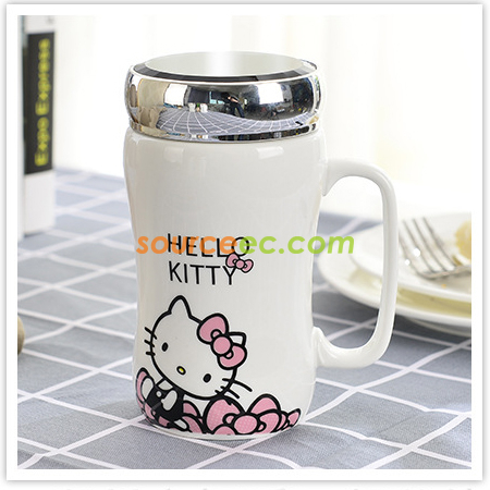 禮品訂造400ML鏡子蓋陶瓷杯紀念品
