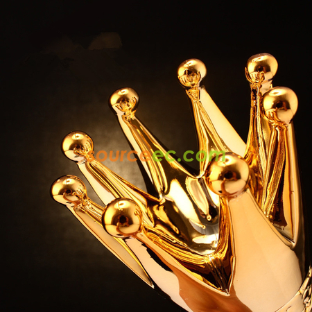 禮品訂造金色皇冠樹脂水晶獎座紀念品