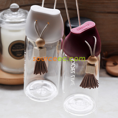 禮品訂造360ML 木珠流蘇玻璃水樽紀念品