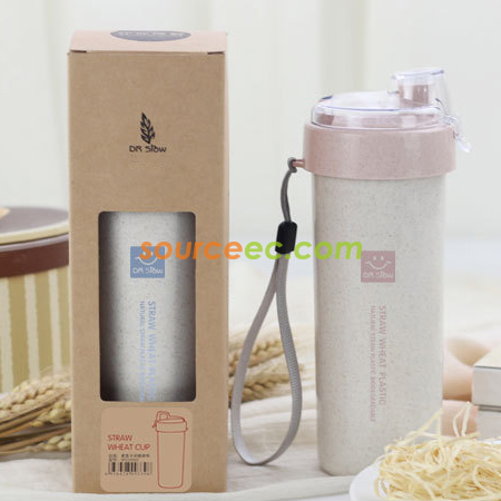 禮品訂造400ML小麥秸稈泡茶杯紀念品
