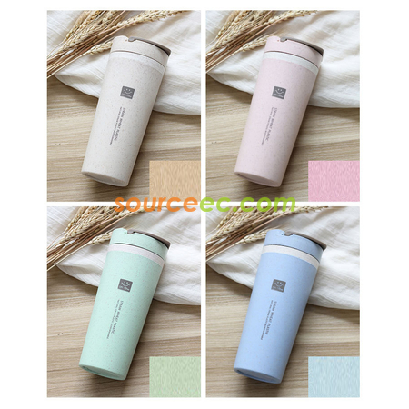 禮品訂造450ML小麥秸稈隔熱水杯紀念品