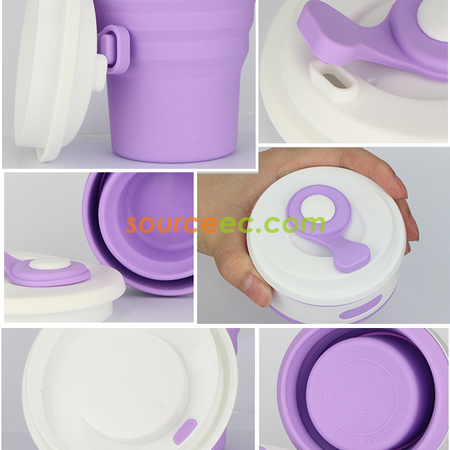 禮品訂造350ML 多功能折疊矽膠水杯紀念品
