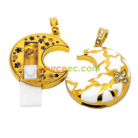 禮品訂造月亮吊墜USB手指禮品紀念品