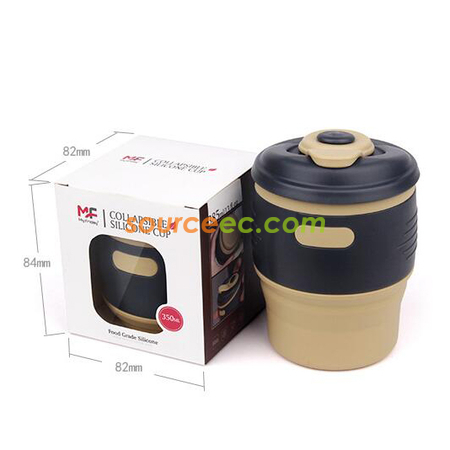 禮品訂造350ML 多功能折疊矽膠水杯紀念品