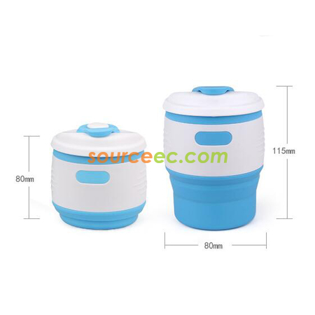 禮品訂造350ML 多功能折疊矽膠水杯紀念品