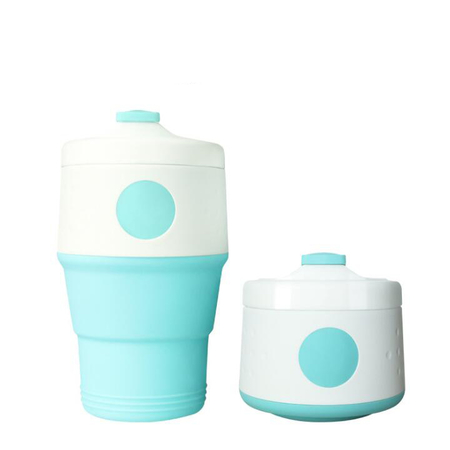 禮品訂造350ML 多功能折疊矽膠水杯紀念品