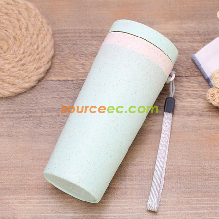 禮品訂造300ML小麥秸稈隔熱水杯紀念品