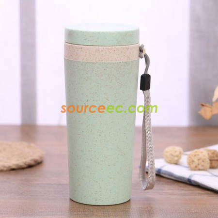 禮品訂造300ML小麥秸稈隔熱水杯紀念品