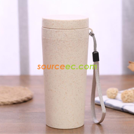 禮品訂造300ML小麥秸稈隔熱水杯紀念品