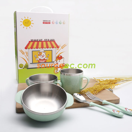 禮品訂造小麥不銹鋼餐具套裝紀念品