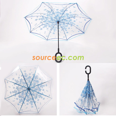 禮品訂造櫻花透明反向傘紀念品