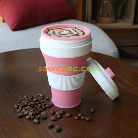 禮品訂造450ML 多功能折疊矽膠水杯紀念品