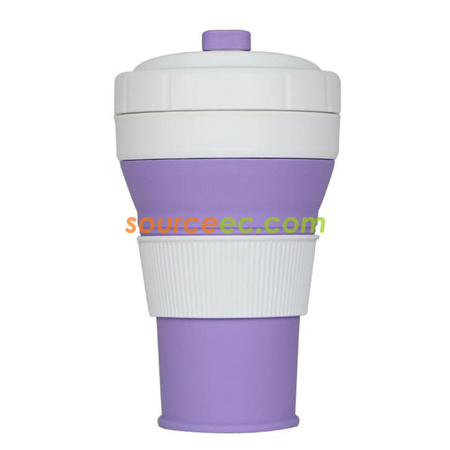 禮品訂造450ML 多功能折疊矽膠水杯紀念品