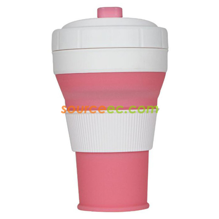 禮品訂造450ML 多功能折疊矽膠水杯紀念品