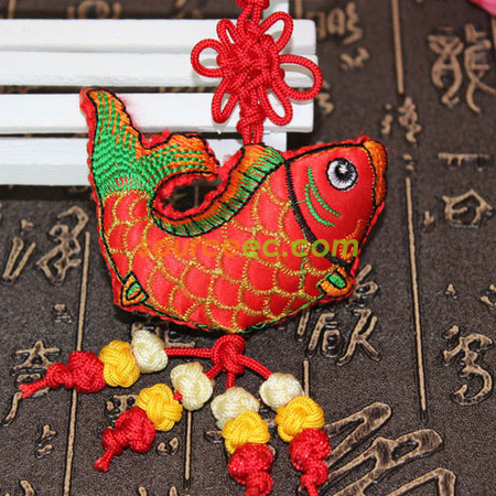 禮品訂造刺繡魚香包掛飾紀念品