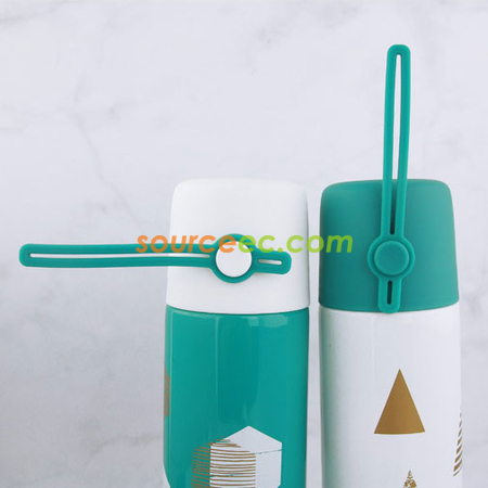 禮品訂造350ML 矽膠提繩不銹鋼保溫杯紀念品