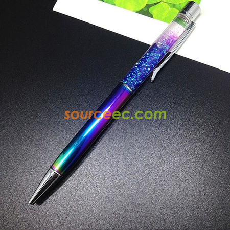 禮品訂造入油流沙水晶金屬筆紀念品