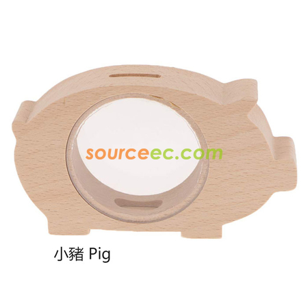 禮品訂造透明木製動物存錢罐紀念品