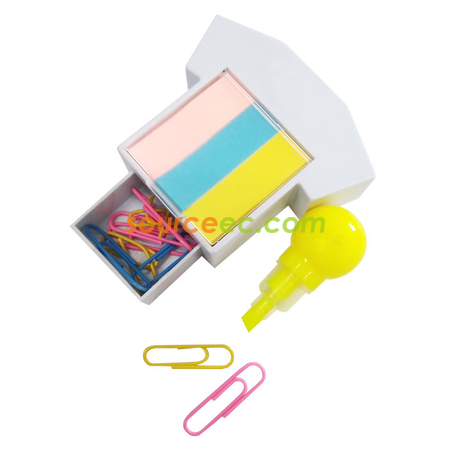 禮品訂造人偶造型Memo紙迴紋針螢光筆組合紀念品