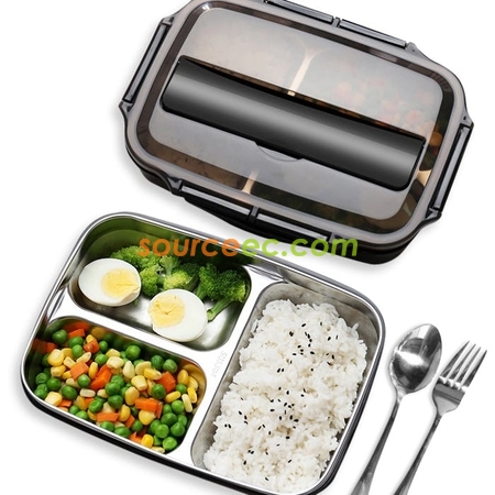 禮品訂造多格不銹鋼午餐盒（帶餐具）紀念品