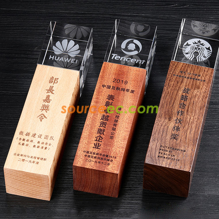 禮品訂造水晶獎杯定制創意新款獎牌立體內雕企業活動比賽頒獎獎品實木底座紀念品