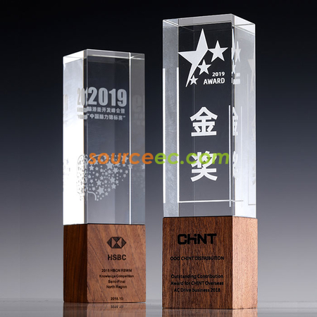 禮品訂造水晶獎杯定制創意新款獎牌立體內雕企業活動比賽頒獎獎品實木底座紀念品