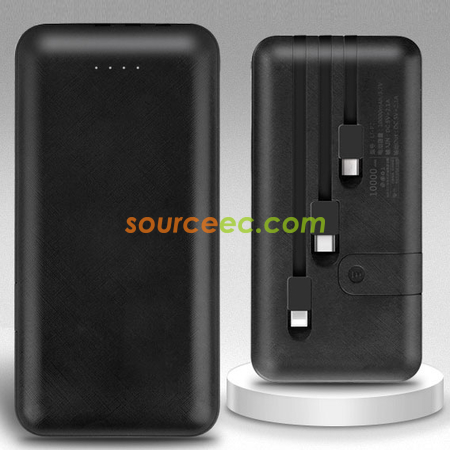 禮品訂造10000mAh自帶三線手機支架移動電源紀念品