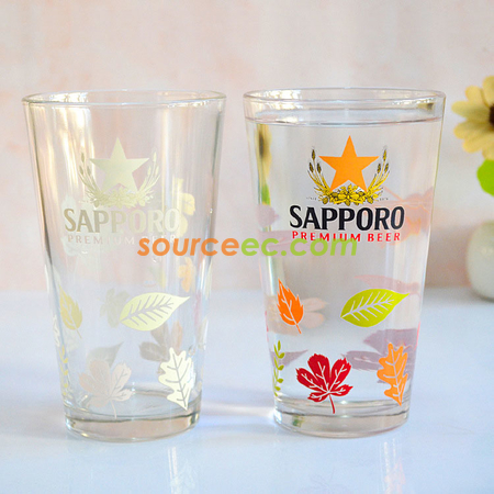 禮品訂造500ML日式韓式冷感玻璃變色杯創意定制促銷LOGO定制牛奶杯酒吧玻璃杯紀念品