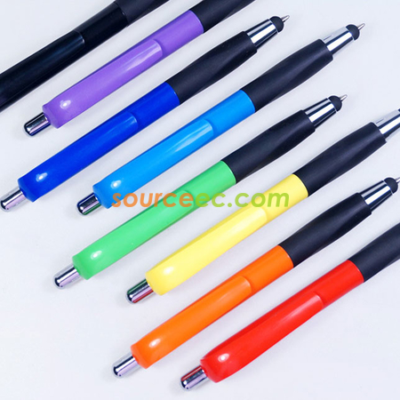 禮品訂造多功能軟握按動二合一觸控筆紀念品