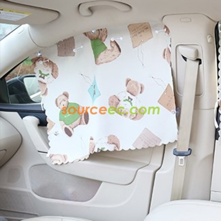 禮品訂造卡通吸盤汽車窗簾紀念品