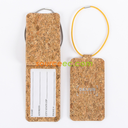 禮品訂造PU軟木行李牌紀念品