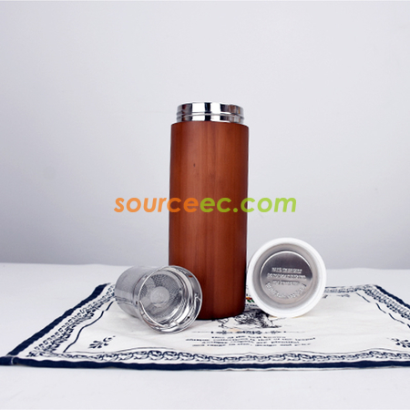 禮品訂造竹殼不銹鋼保溫杯紀念品