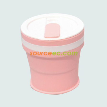 禮品訂造350ML 折疊矽膠咖啡杯紀念品