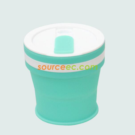 禮品訂造350ML 折疊矽膠咖啡杯紀念品