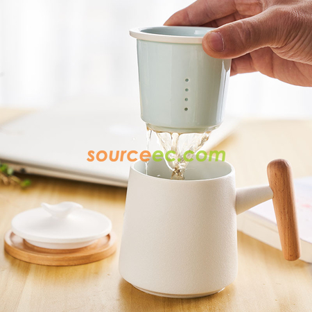 禮品訂造葉子杯蓋陶瓷杯紀念品