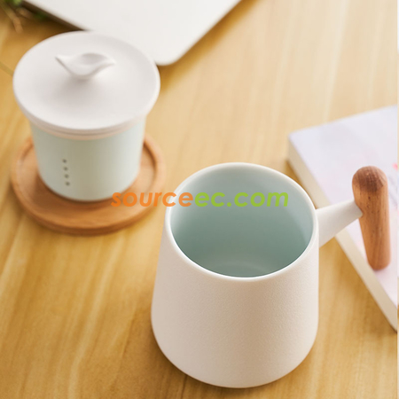 禮品訂造葉子杯蓋陶瓷杯紀念品