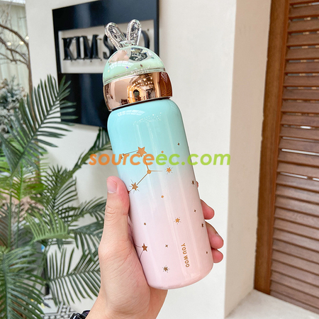 禮品訂造兔子漸變色保溫杯紀念品