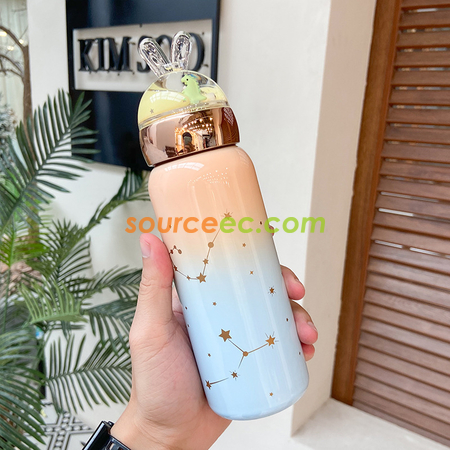 禮品訂造兔子漸變色保溫杯紀念品