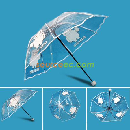 禮品訂造三摺透明手動傘紀念品